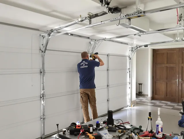 Madison Garage Door Repair certified technician performing precision garage door repair in Madison
