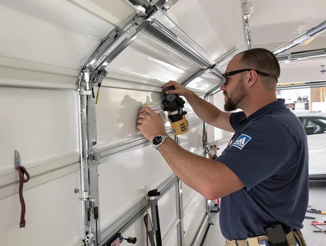 Madison Garage Door Repair technician quieting a noisy garage door in Madison