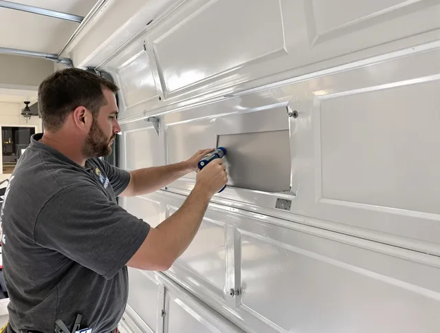 Garage door panel repair by Madison Garage Door Repair in Madison